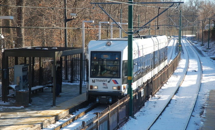 NJT Newark City Subway (NCS) LRV 116B @ Davenport Avenue. Photo taken by Brian Weinberg, 1/15/2006.