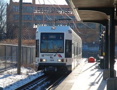 NJT Newark City Subway (NCS) LRV 116A @ Orange Street. Photo taken by Brian Weinberg, 1/15/2006.