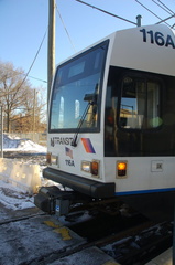 NJT Newark City Subway (NCS) LRV 116A @ Orange Street. Photo taken by Brian Weinberg, 1/15/2006.