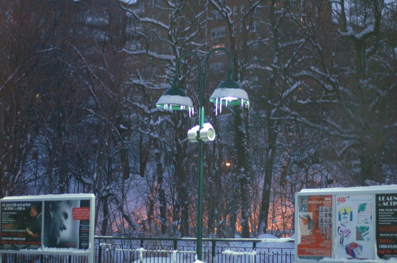 Icy lamp post @ Spuyten Duyvil (Hudson Line). Photo taken by Brian Weinberg, 2/13/2006.