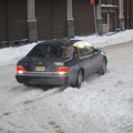 Mercedes-Benz S420 (stuck in the snow?) @ 27th Street and 5 Av. Photo taken by Brian Weinberg, 2/13/2006.
