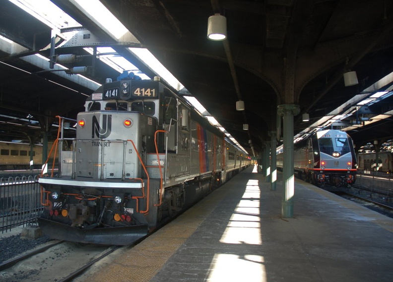 NJ Transit GP40FH-2 4141 @ Hoboken Terminal. Photo taken by Brian Weinberg, 2/19/2006.