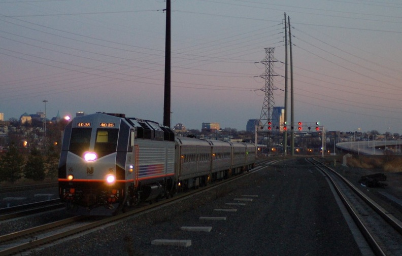 NJ Transit PL42AC 4025 @ Secaucus Transfer. Photo taken by Brian Weinberg, 2/19/2006.