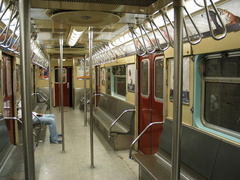 R-36WF 9577 @ Times Square-42 St (7). Note the blue windowsill. Photo taken by Brian Weinberg, 08/06/2003.