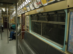 R-36WF 9576 @ Times Square-42 St (7). Note the blue windowsill. Photo taken by Brian Weinberg, 08/06/2003.