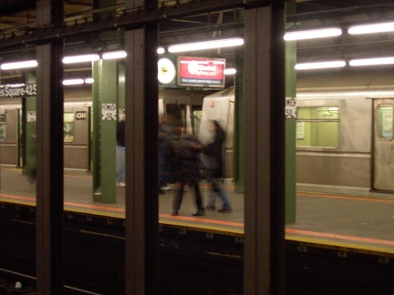 R-40 4344 @ Times Square - 42 St (W). Photo taken by Brian Weinberg, 3/9/2003.