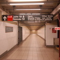 Fulton Street (J/M/Z) - front of the southbound platform, i.e. the upper level (looking south) at the John St & Nassau St ex