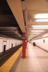 Fulton Street (J/M/Z) - front of the southbound platform, i.e. the upper level (looking north). Photo taken by Brian Weinberg, 6