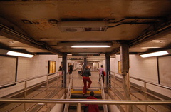 Broadway-Nassau Street (A/C) - western mezzanine, looking west. This is part of the Fulton Street station complex. Photo taken b