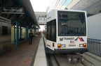 NJ Transit HBLR LRV 2002A @ Pavonia-Newport. Note that this train is on the &quot;BAYONNE FLYER&quot; run. Photo taken by Brian