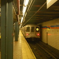 R-46 6014 @ Jamaica - 179 St (R). Note: The (R) was extended to 179 St due to track work. Photo taken by Brian Weinberg, 7/16/20