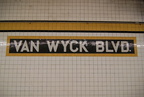 Briarwood - Van Wyck Blvd (F) - name tablet on the Manhattan-bound platform. Photo taken by Brian Weinberg, 7/16/2006.