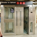 Uptown elevator @ Times Square (1/2/3) - 41 Street mezzanine. Photo taken by Brian Weinberg, 8/3/2006.