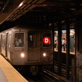 R-68 2644 @ 42 St - Times Square (D). Note - due to a fire on the north side of the Manhattan Bridge, this (D) was sent over the