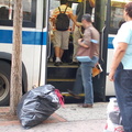 Bad people boarding through the rear door @ 231 St and Broadway. Photo taken by Brian Weinberg, 8/25/2006.