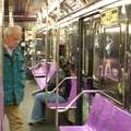 R-62A 1956 @ Grand Central - 42 St (S). Note: "The 50 Greatest Moments at Madison Square Garden" interior wrap. Photo