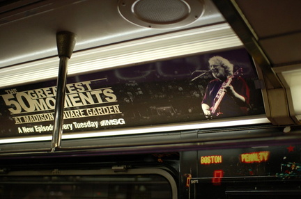 R-62A 1956 @ Grand Central - 42 St (S). Note: &quot;The 50 Greatest Moments at Madison Square Garden&quot; interior wrap. Photo