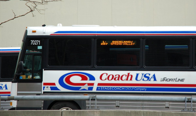 CoachUSA / Shortline / Hudson Transit MCI D4500 70271 @ Trinity Pl (L-287). Photo taken by Brian Weinberg, 3/21/2007. DSC_1266a.jpg