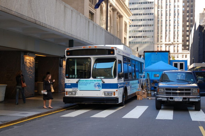 MTA NYCT Bus Orion VII 6749 @ Vanderbilt Avenue and 44th Street (Grand Central Terminal) as part of a display in an Earth Day fair. Photo taken by Brian Weinberg, 4/20/2007. dsc_2540.jpg
