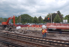 Platform reconstruction @ Dobbs Ferry (MNCR Hudson Line). Photo taken by Brian Weinberg, 5/17/2007.