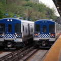 Metro-North Commuter Railroad M-7A 4317 (on left) @ Spuyten Duyvil (Hudson Line). Photo taken by Brian Weinberg, 5/17/2007.
