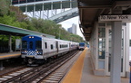 Metro-North Commuter Railroad M-7A 4317 (on left) @ Spuyten Duyvil (Hudson Line). Photo taken by Brian Weinberg, 5/17/2007.