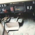 PATCO train operator's dash during a fan trip. Note that the speedometer shows the current speed as 60+ MPH. Photo taken by John