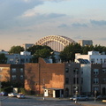 Hell Gate Bridge as seen from Astoria Blvd (N/W). Photo taken by Brian Weinberg, 8/27/2007.