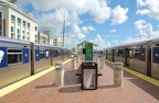 Miami Metrorail cars 221, 222, 104, and 103 @ Dadeland South Station. This is the north end of the station. Photo taken by Brian