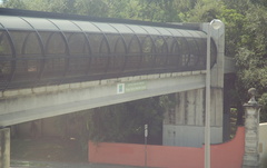 Miami Metrorail Vizcaya Station Pedestrian Overpass by the Museum of Science Planetarium. Photo taken by Brian Weinberg, 9/12/20