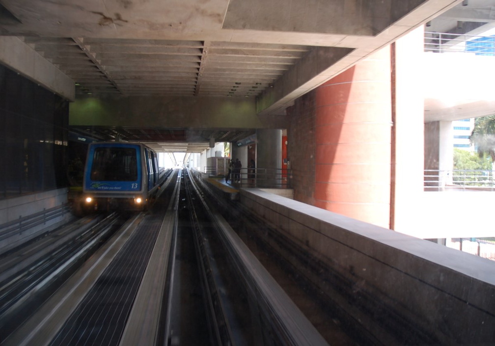 Miami Metromover car 13 @ Government Center Station. Photo taken by Brian Weinberg, 9/12/2007.