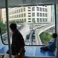 Miami Metromover north junction where the Omni Loop extension connects to downtown. The switch is set to enter the Omni Loop ext