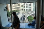 Miami Metromover north junction where the Omni Loop extension connects to downtown. The switch is set to enter the Omni Loop ext