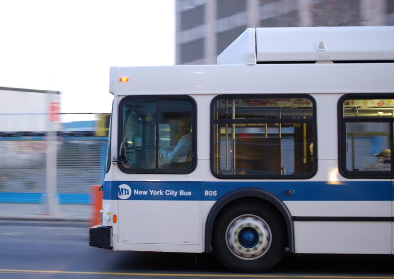 MTA NYCT "New York City Bus" C40LF 806 II @ Jackson Ave & 21 St. Note the smiling happy bus driver (B61). Photo taken by Brian Weinberg, 11/25/2007. DSC_7379fa_1200.jpg