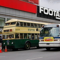 NYCT 2124 "Queen Mary" (ex-Fifth Avenue Coach Company) and NYCT RTS 5135 (M20) @ 33 St and 7 Av. Photo taken by Brian