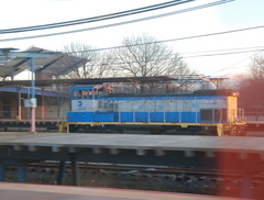 LIRR MP15AC 165 @ Shea Stadium. Photo taken by Brian Weinberg, 1/20/2008.