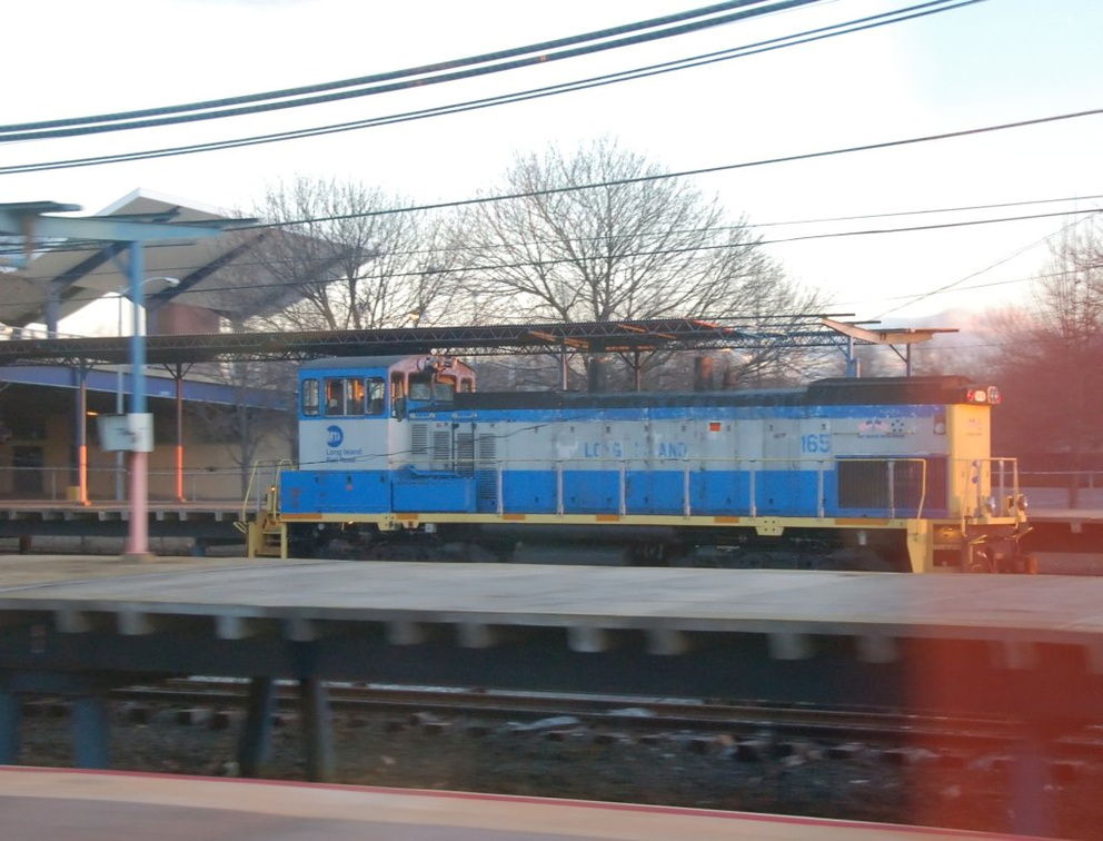 LIRR MP15AC 165 @ Shea Stadium. Photo taken by Brian Weinberg, 1/20/2008.