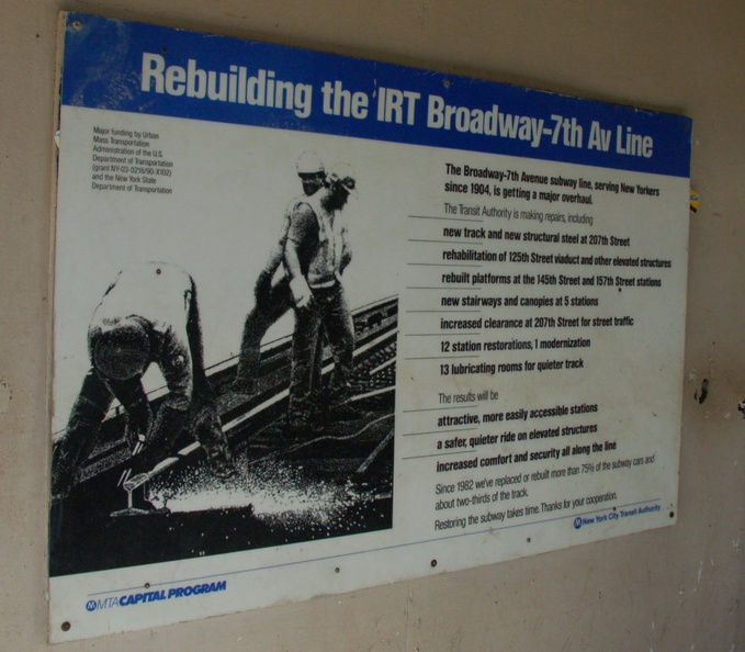 Rebuilding the IRT Broadway-7 Av Line sign @ 242 St-Van Cortlandt Park (1). Photo taken by Brian Weinberg, 3/2/2008. DSC_0398a.jpg