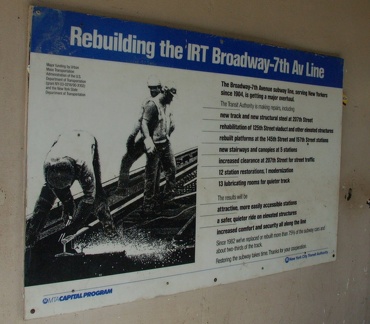 Rebuilding the IRT Broadway-7 Av Line sign @ 242 St-Van Cortlandt Park (1). Photo taken by Brian Weinberg, 3/2/2008.