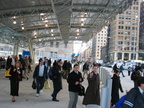 Commuters and tourists exiting PATH's new WTC station on the first weekday of operation. Photo taken by Brian Weinberg, 11/24/20