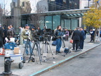 A lot of news cameras.  Photo taken by Brian Weinberg, 11/24/2003.