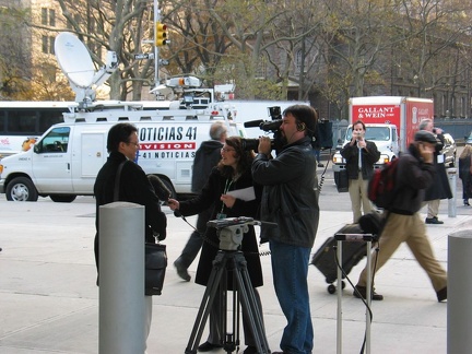 Spanish Channel interview. Photo taken by Brian Weinberg, 11/24/2003.