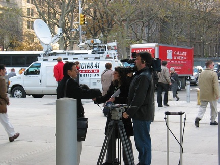 Spanish Channel interview. Photo taken by Brian Weinberg, 11/24/2003.