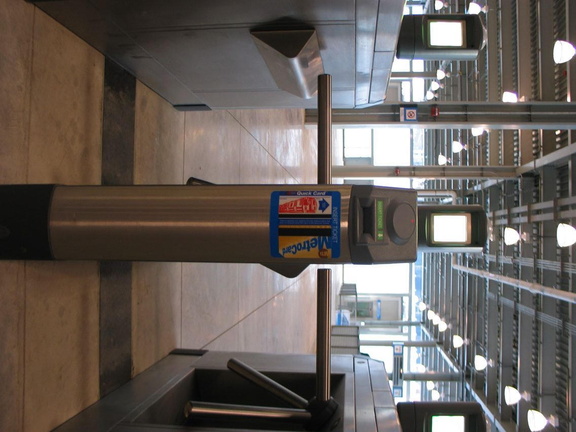 The new turnstiles. Photo taken by Brian Weinberg, 11/24/2003.