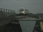 Inbound from Jamaica AirTrain arriving at Federal Circle station. Note the burnt out headlight.