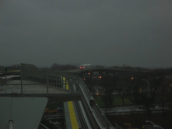 Jamaica bound AirTrain heading towards the beginning of the Van Wyck raceway (60MPH baby, YEAH!).