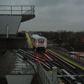 Jamaica bound AirTrain leaving Federal Circle station. NOTE THE ARCING!