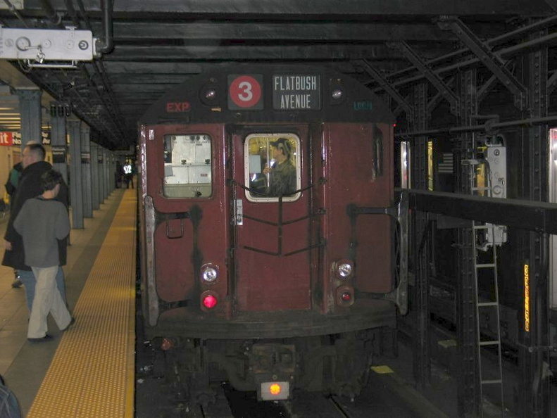 R-33WF 9310 @ Flatbush Av on a MOD trip. Photo taken by Brian Weinberg, 12/21/2003.