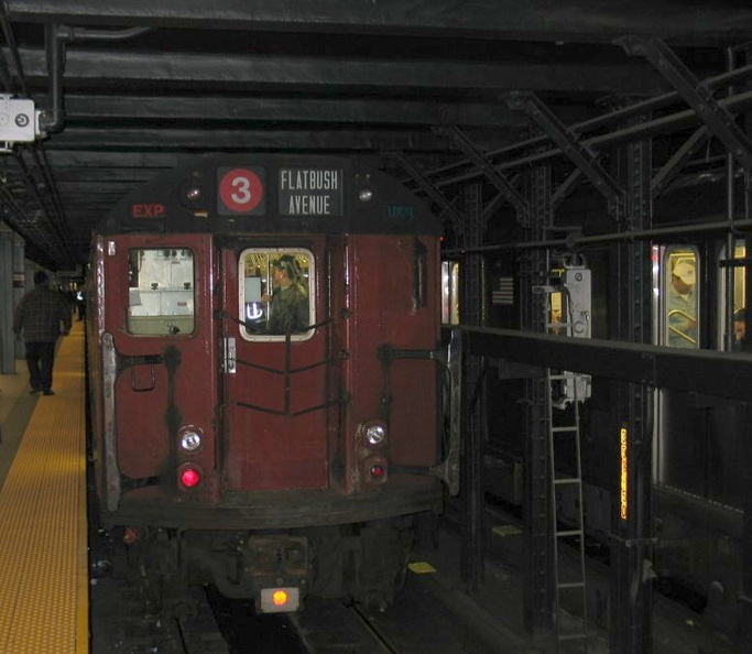 R-33WF 9310 @ Flatbush Av on a MOD trip. Photo taken by Brian Weinberg, 12/21/2003.