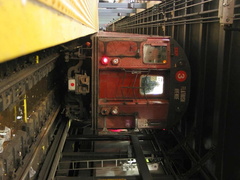 R-33WF 9310 @ Flatbush Av on a MOD trip. Photo taken by Brian Weinberg, 12/21/2003.
